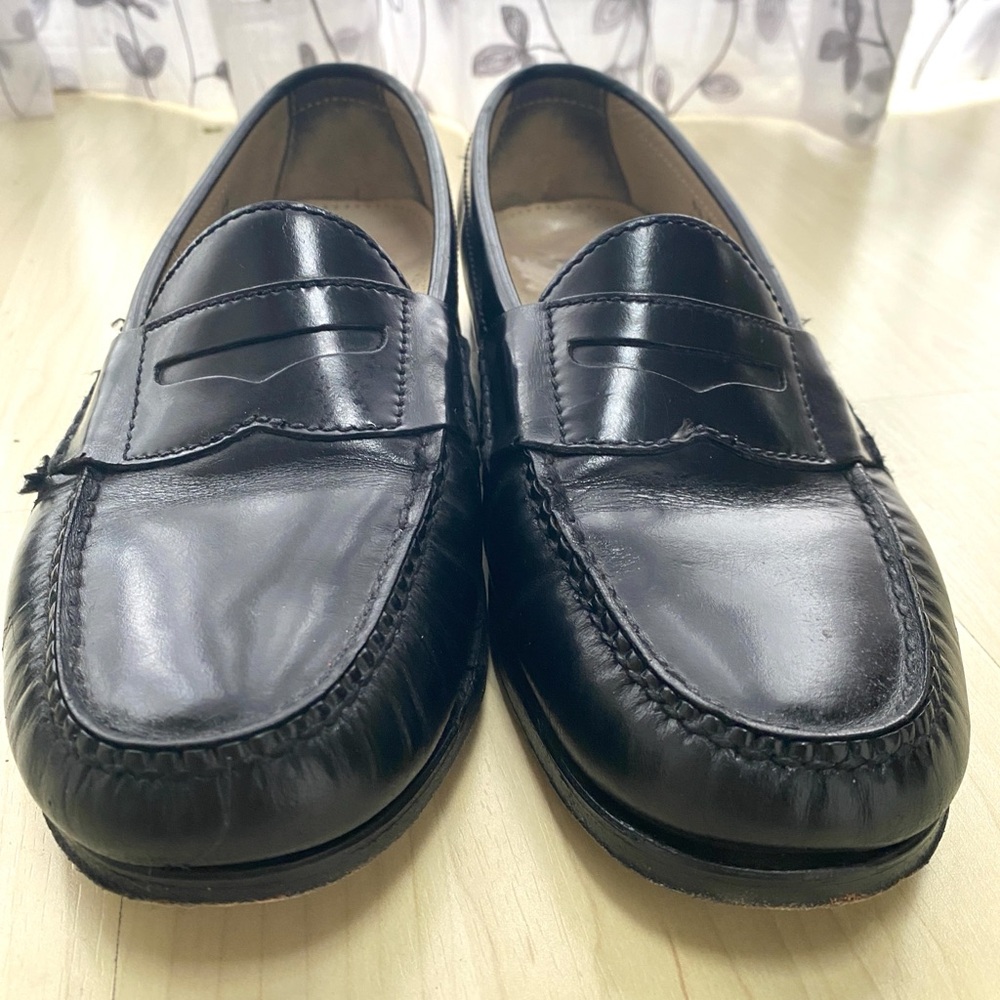 Cole Haan Penny Loafers Leather Black Size 9.5 E Men’s Good Year Rubber Heels
